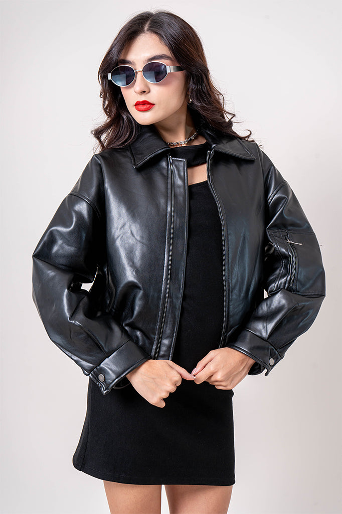 24 CHAQUETA BOMBER EFECTO PIEL DIMAS TWO