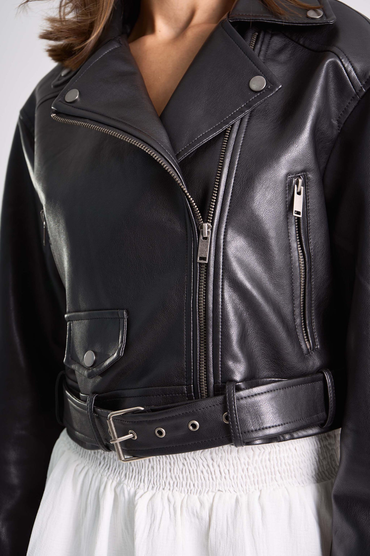24 CHAQUETA BIKER EFECTO PIEL ESTER