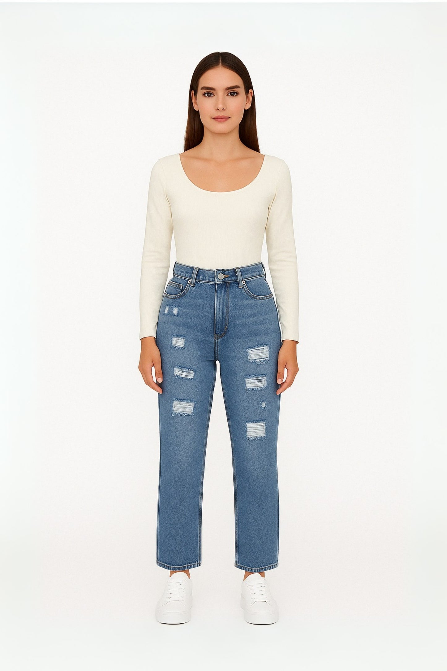 BH JEANS MOM FIT ROTOS 6734