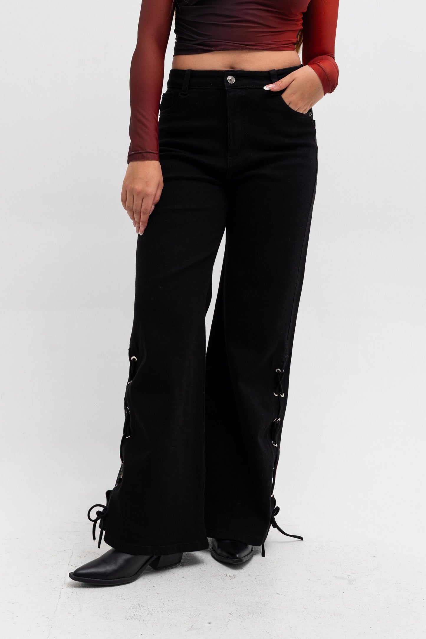 BH JEANS WIDE LEG LACE UP LOURDES 6704