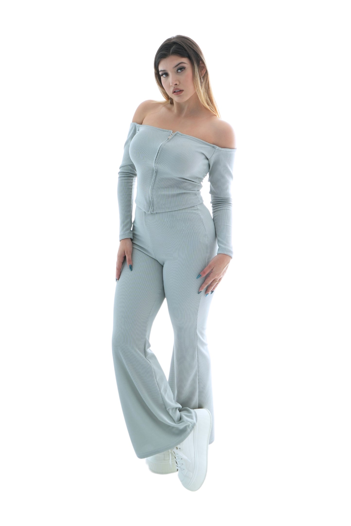 BH PANTALON FLARE RIB 6587