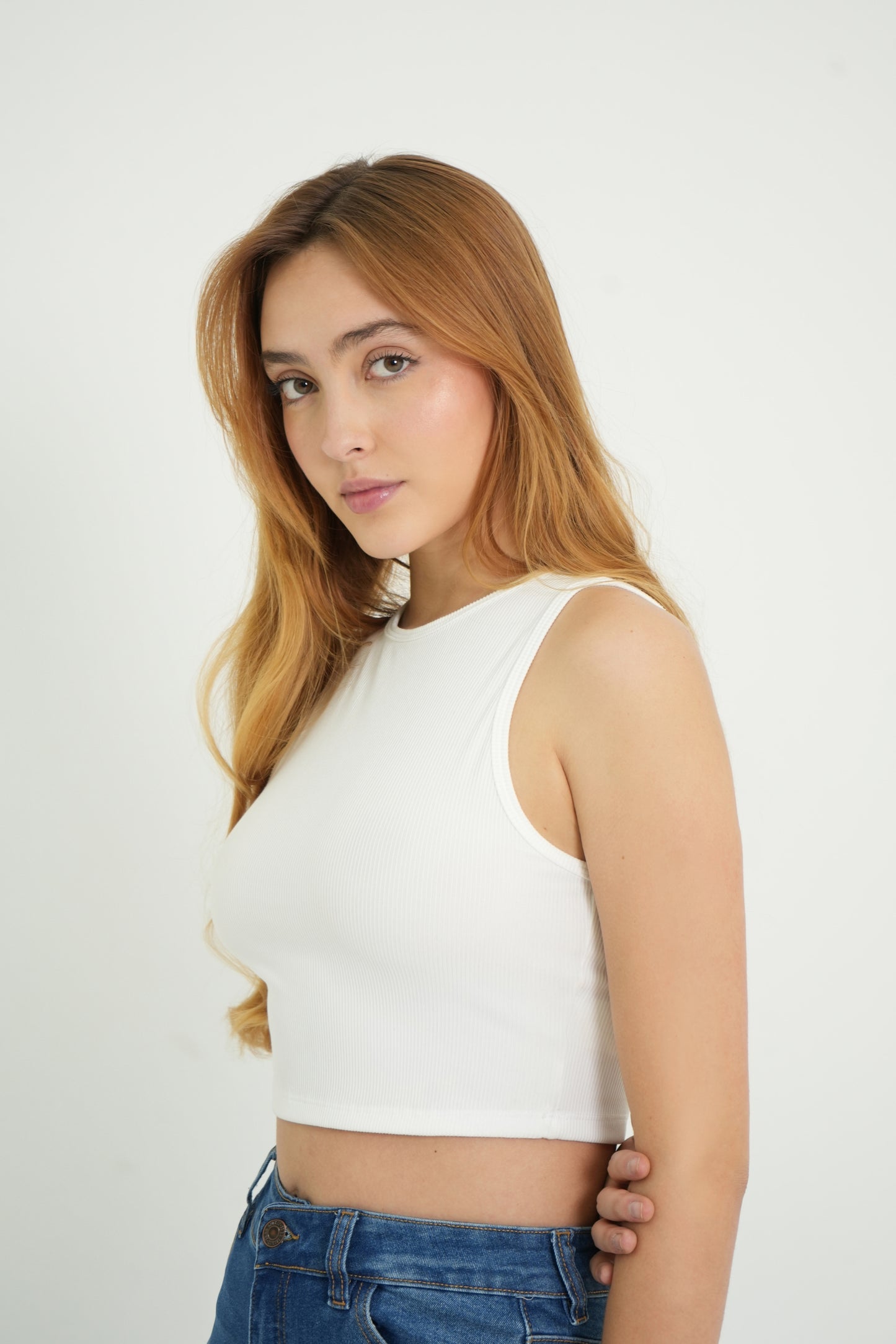 BH TOP CROP RIB MANGA SISA 6702