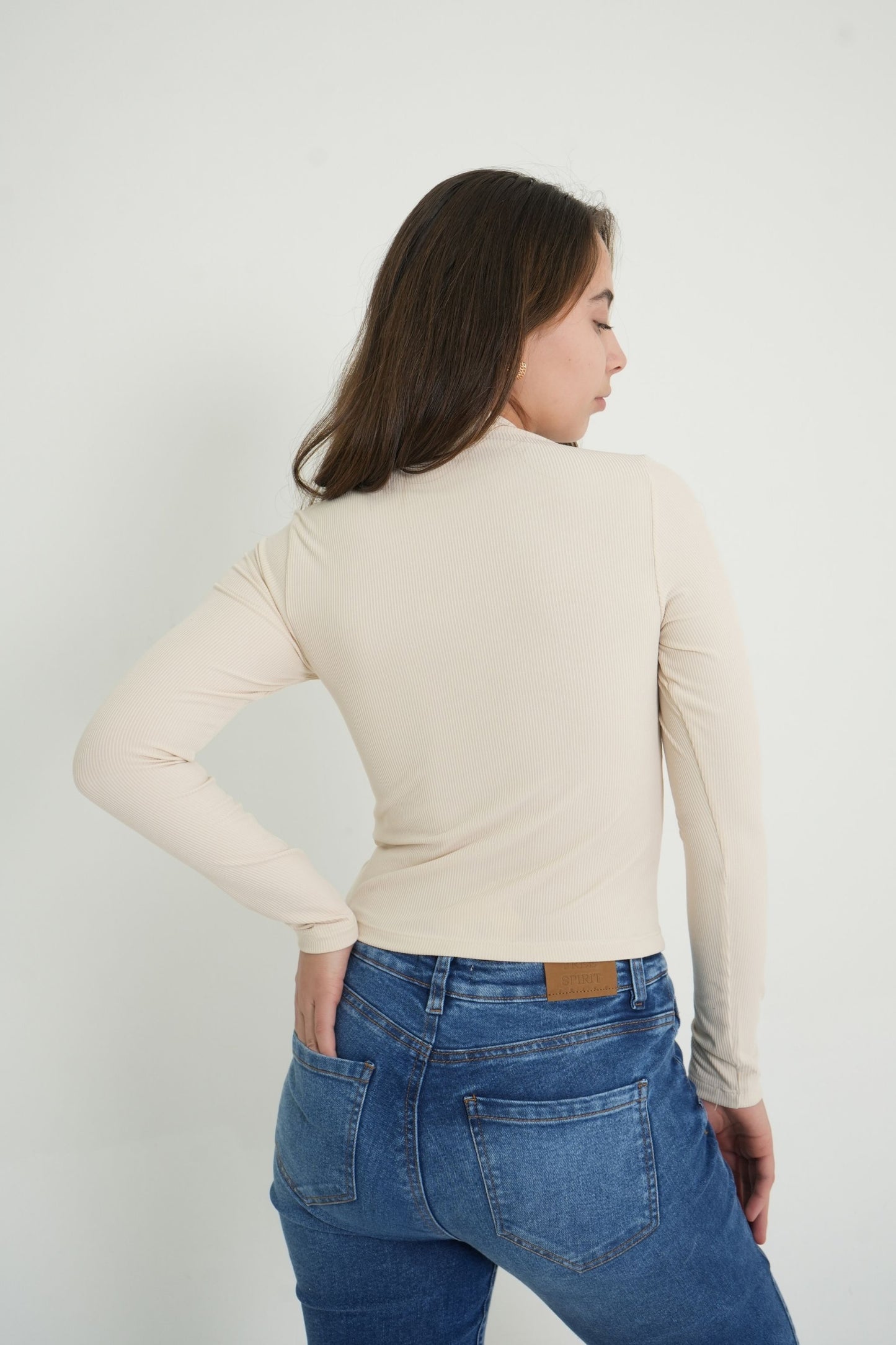 BH TOP RIB CUELLO ALTO MAGA LARGA 6697