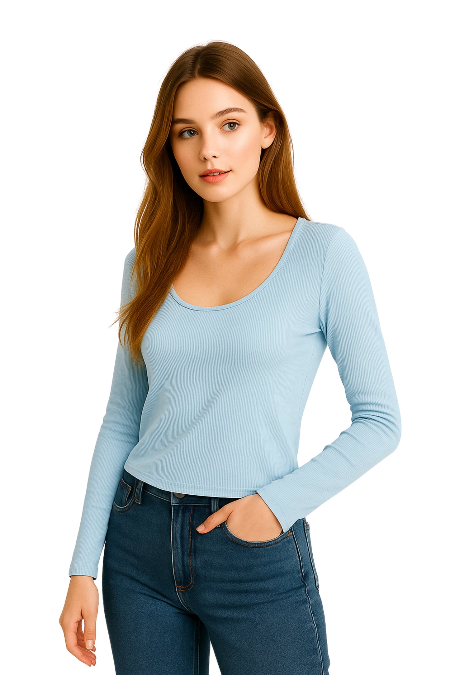 BH TOP RIB MANGA LARGA SLIM FIT 6698