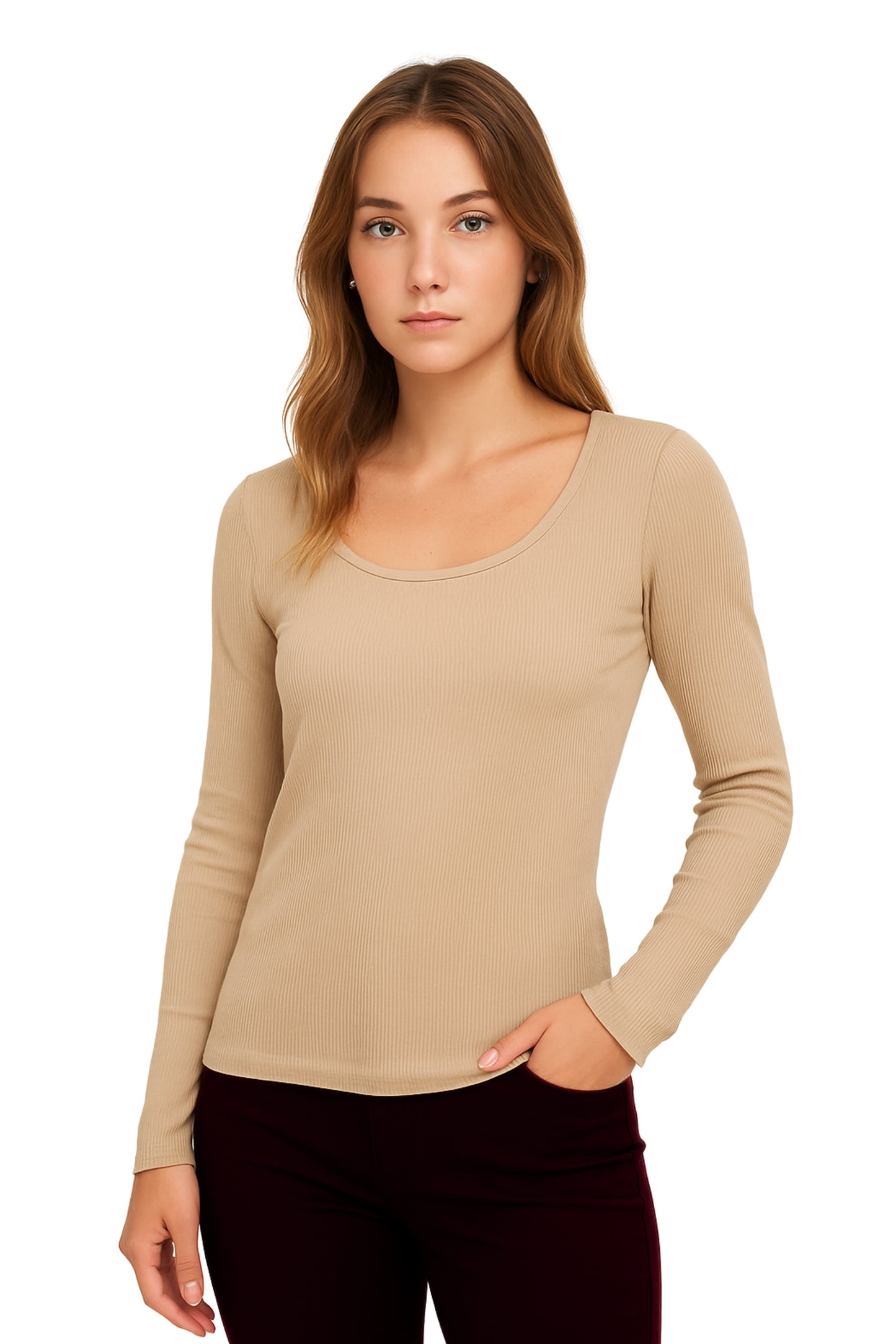 BH TOP RIB MANGA LARGA SLIM FIT 6698