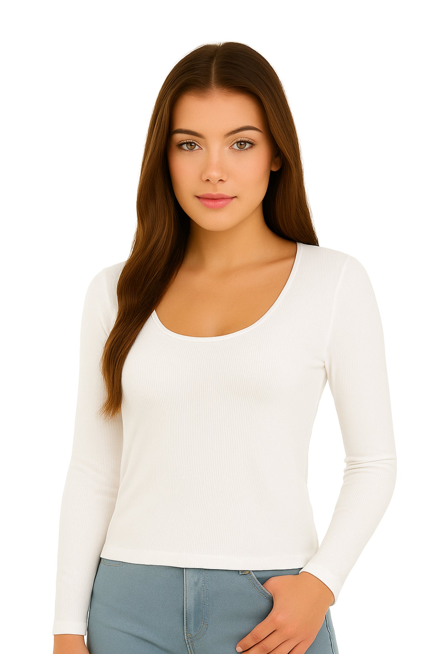 BH TOP RIB MANGA LARGA SLIM FIT 6698