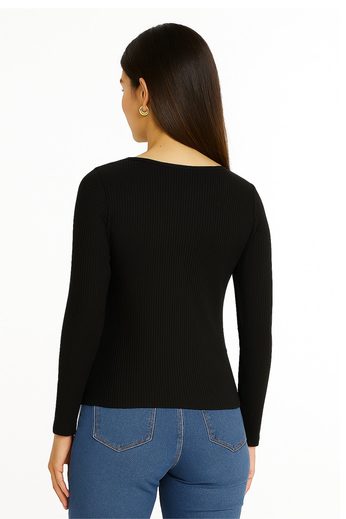 BH TOP RIB MANGA LARGA SLIM FIT 6698