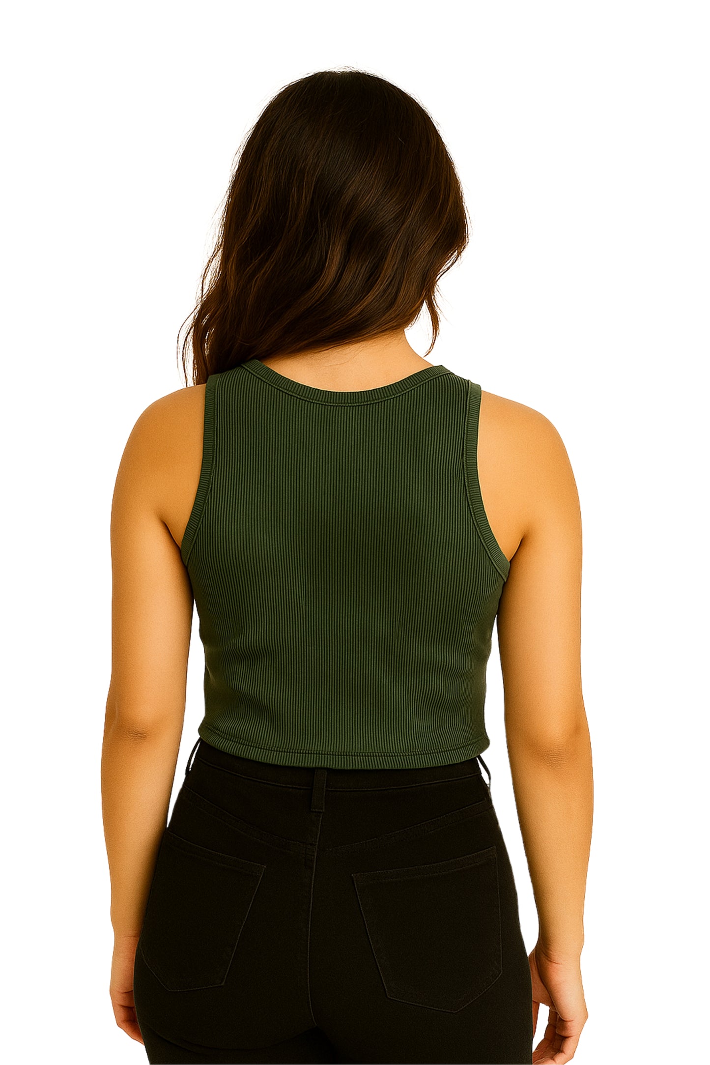 BH TOP CROP RIB MANGA SISA 6702