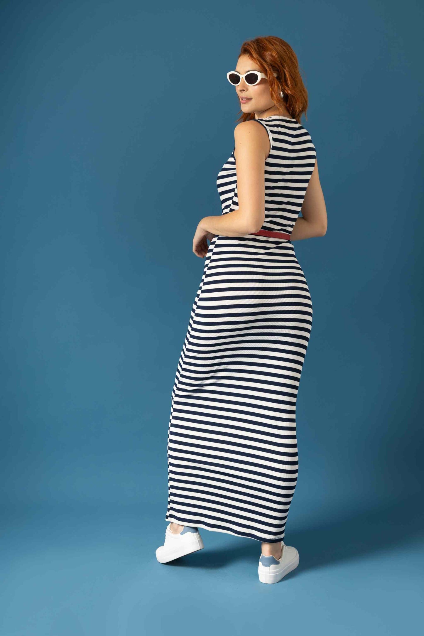BH VESTIDO MIDI RIB RAYAS 8272