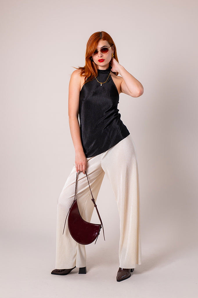 BH BLUSA HALTER PLISADA 8188