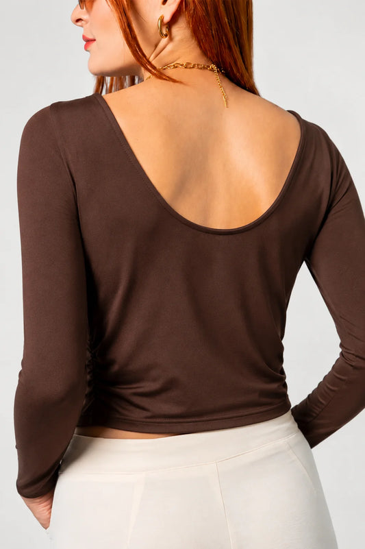BLUSA ESCOTE EN V MANGA LARGA G-F 7457