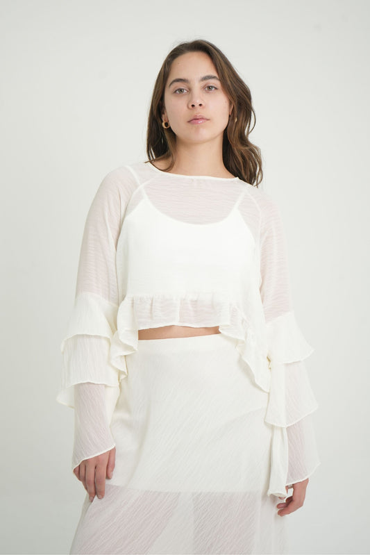 BLUSA FLUIDA MANGA LARGA 7592