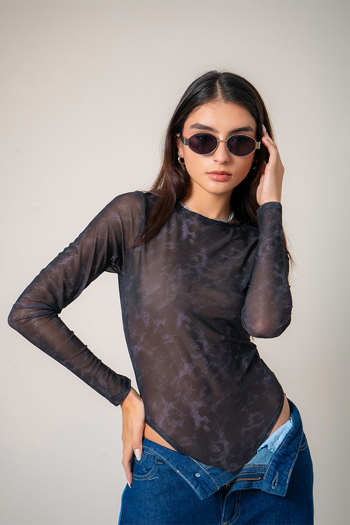 BODY MANGA LARGA MESH G-F 9199.