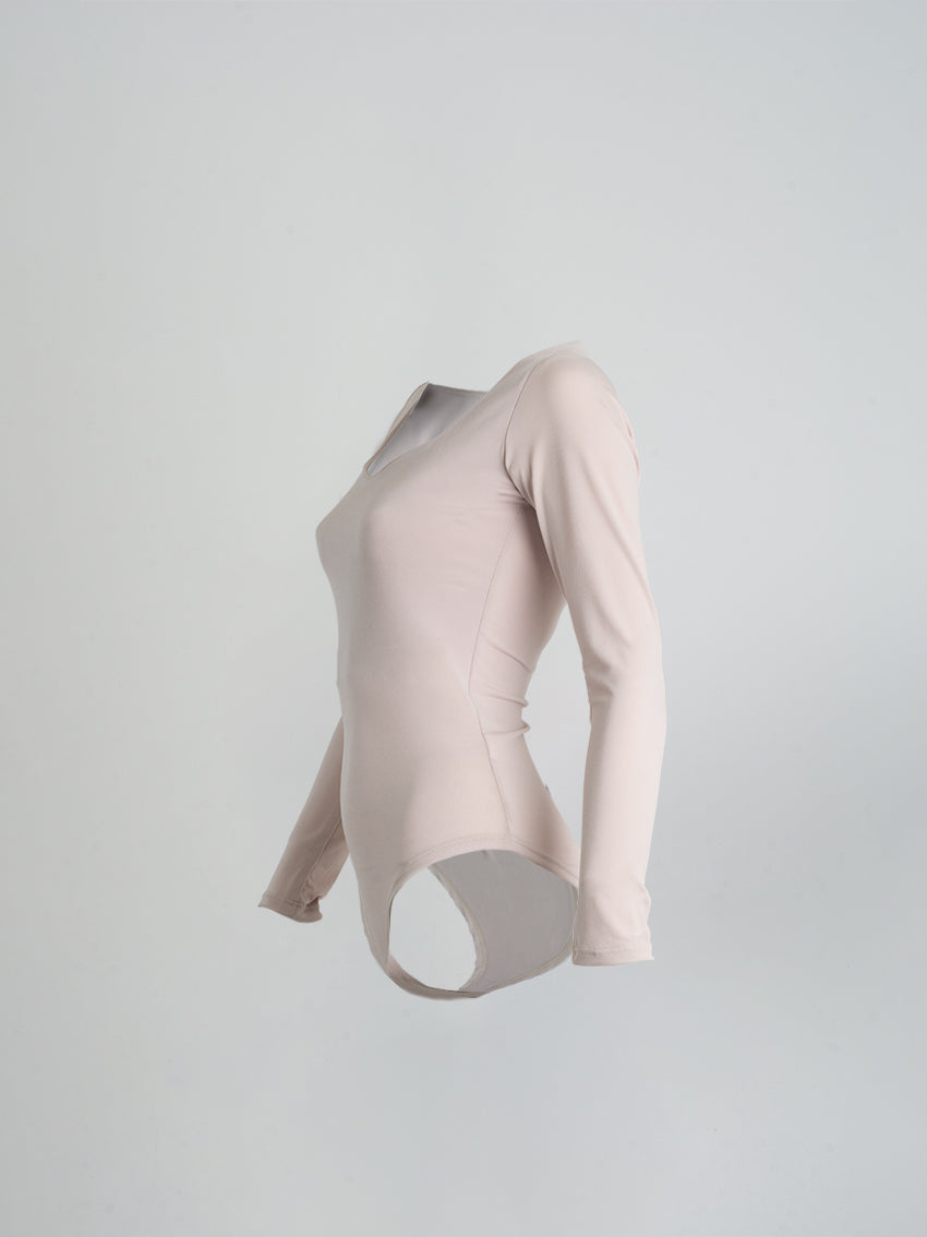 BODY MANGA LARGA GLASLY BEIGE