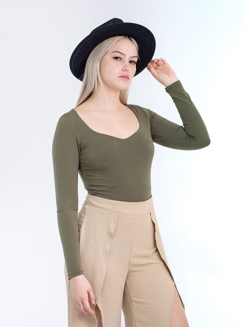 BODY MANGA LARGA GLASLY BEIGE