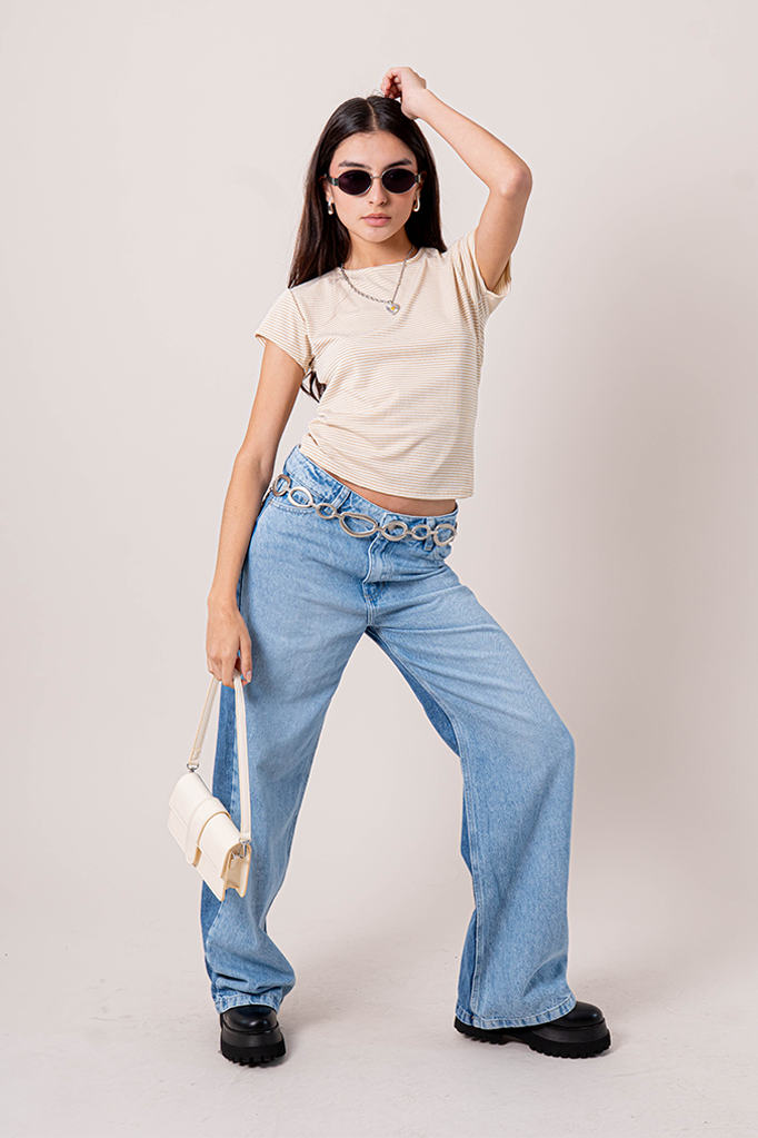 CAMISETA SLIM FIT RAYAS T-M 8495