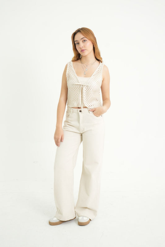 CHALECO EFECTO CROCHET 7386