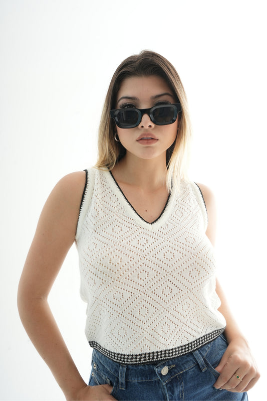 CHALECO TEJIDO CROCHET 7267