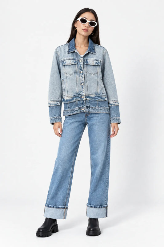CHAQUETA DENIM CONTRASTE E-C 8603