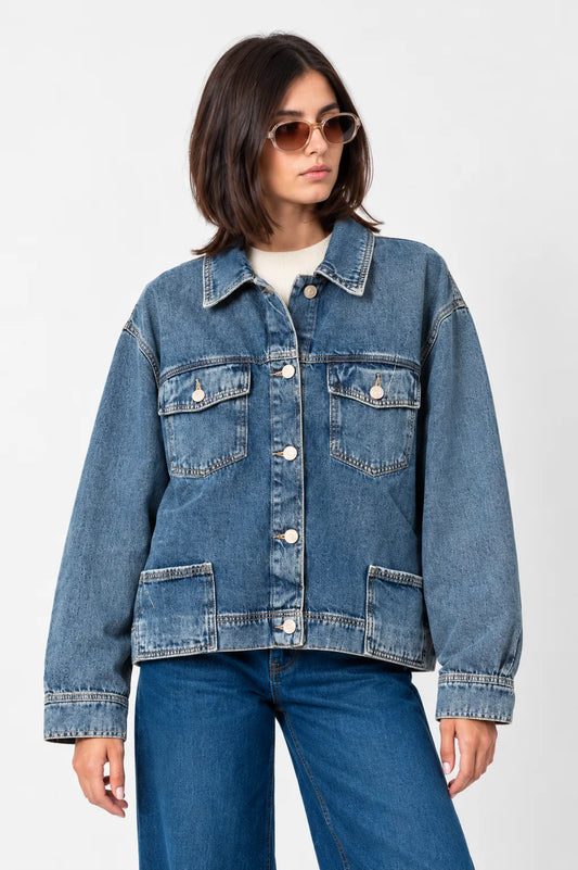CHAQUETA FLECOS DENIM G-F 10087