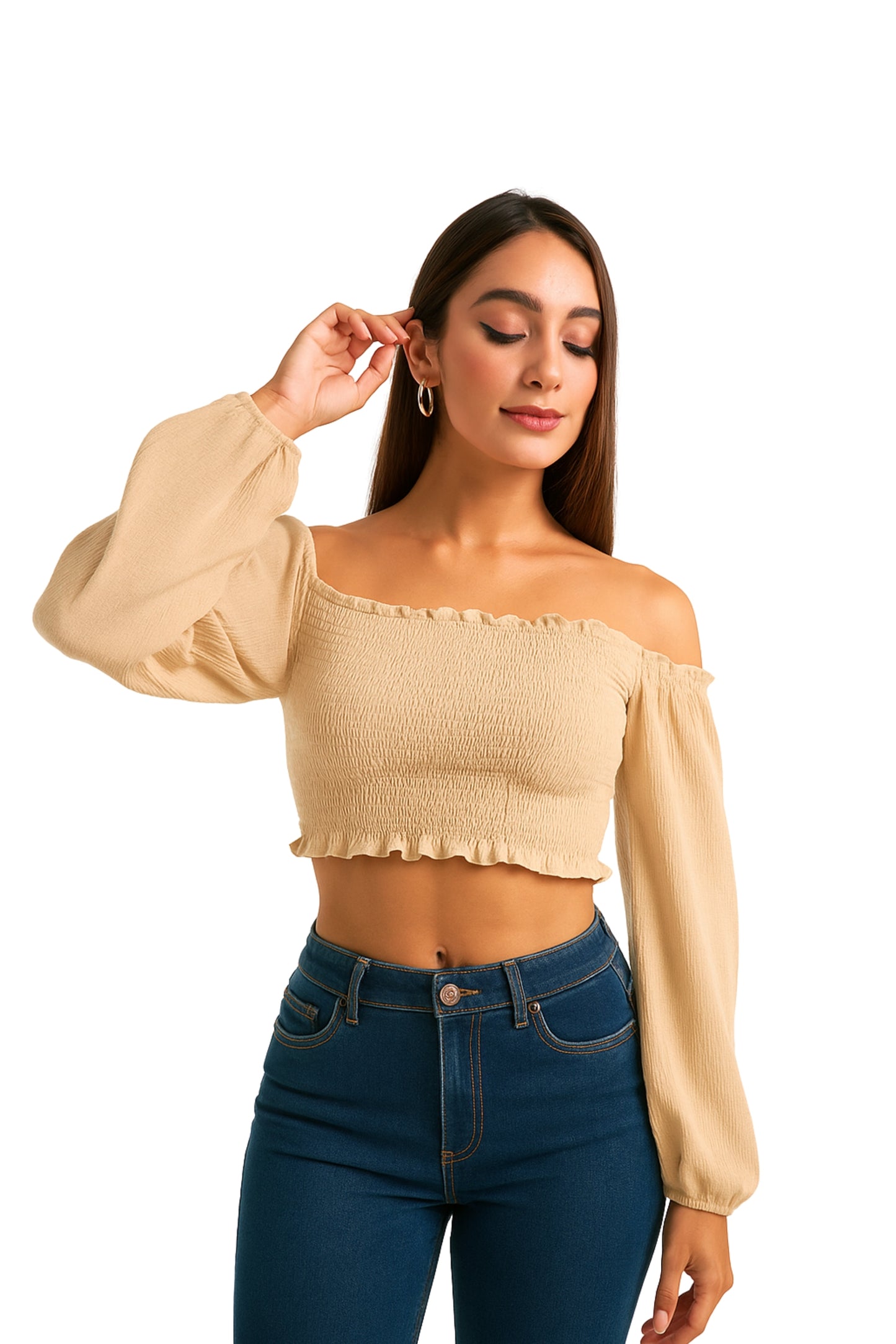 CROP TOP MANGA LARGA BEE ONE