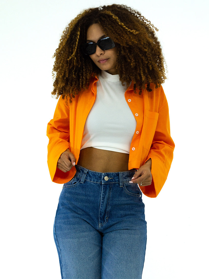 CAMISA CROP VIRGINIA NARANJA