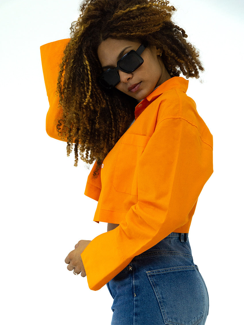 CAMISA CROP VIRGINIA NARANJA