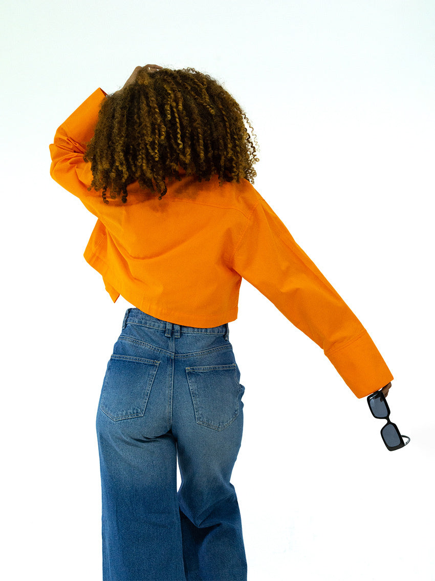 CAMISA CROP VIRGINIA NARANJA