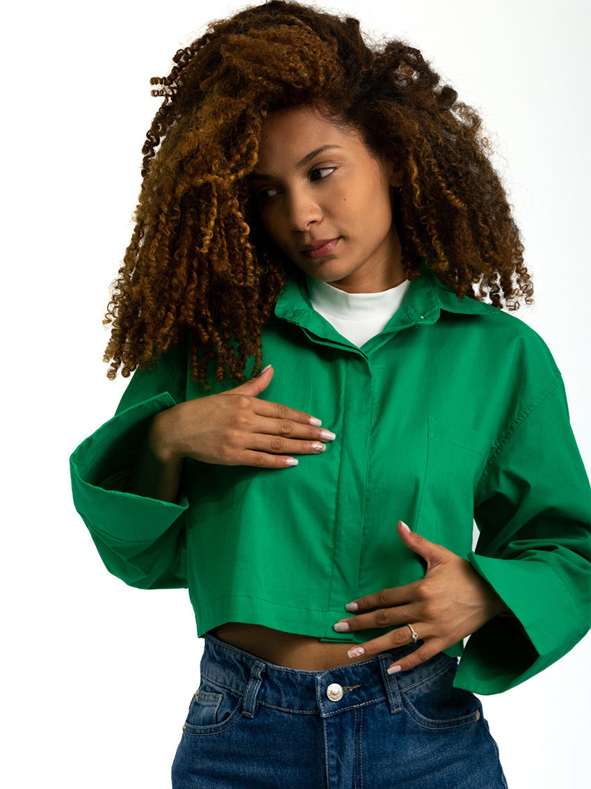CAMISA CROP VIRGINIA VERDE CLARO