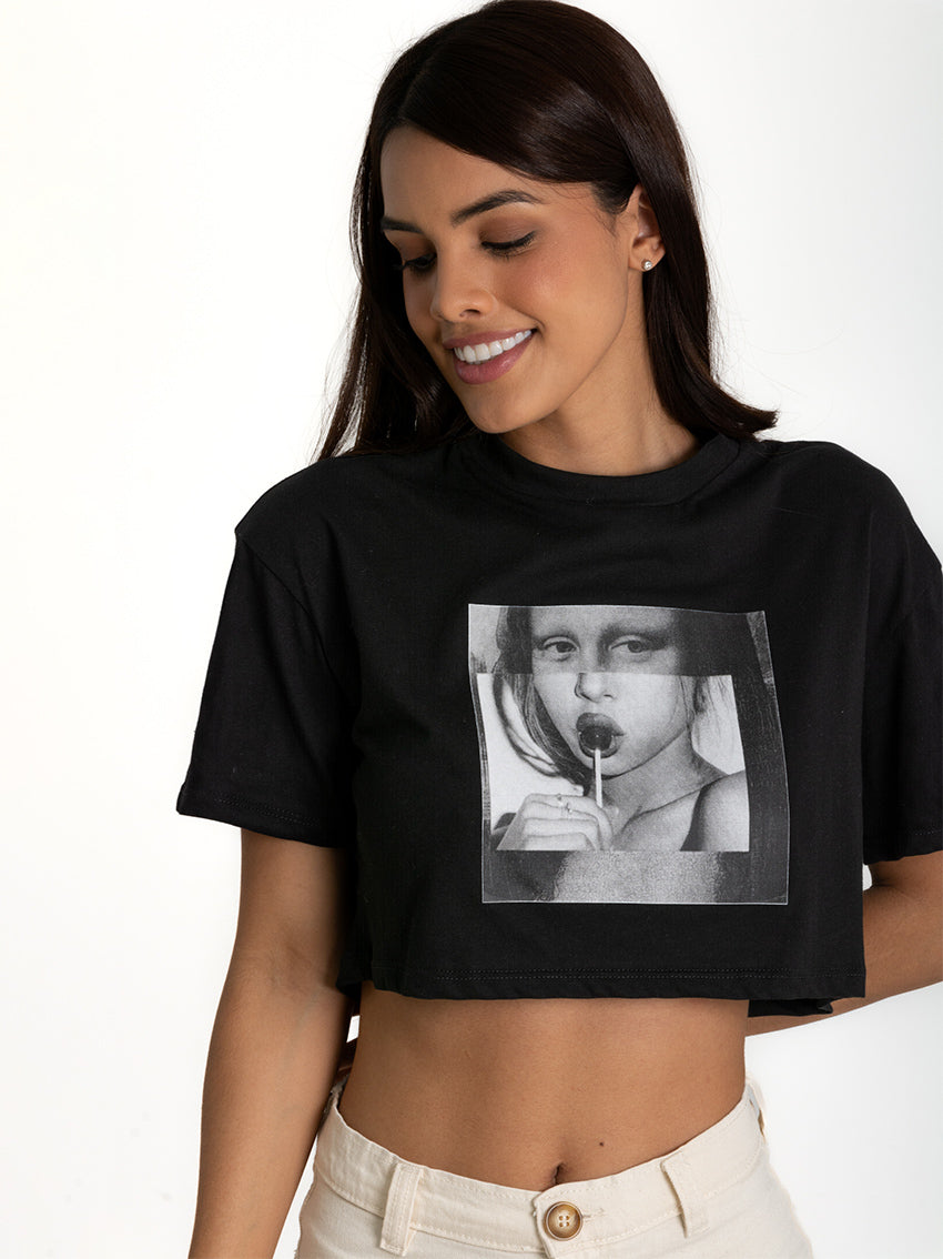CAMISETA CROP MONA