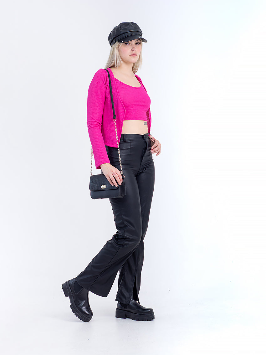 CARDIGAN CROP FENICIA VERDE