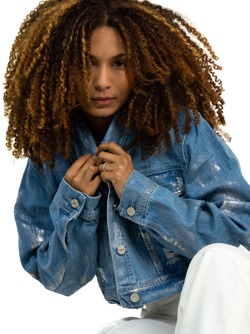 CHAQUETA CROP POMPEYA AZUL