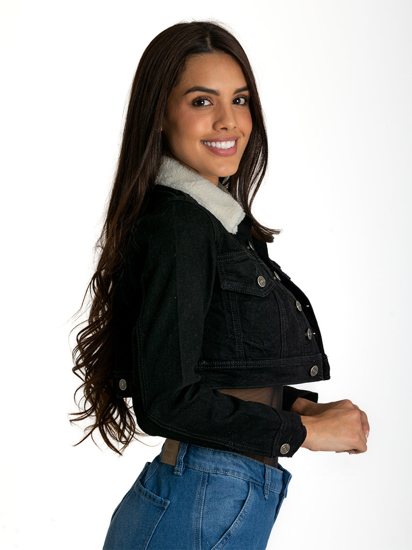 CHAQUETA JEAN CROP DAMARA