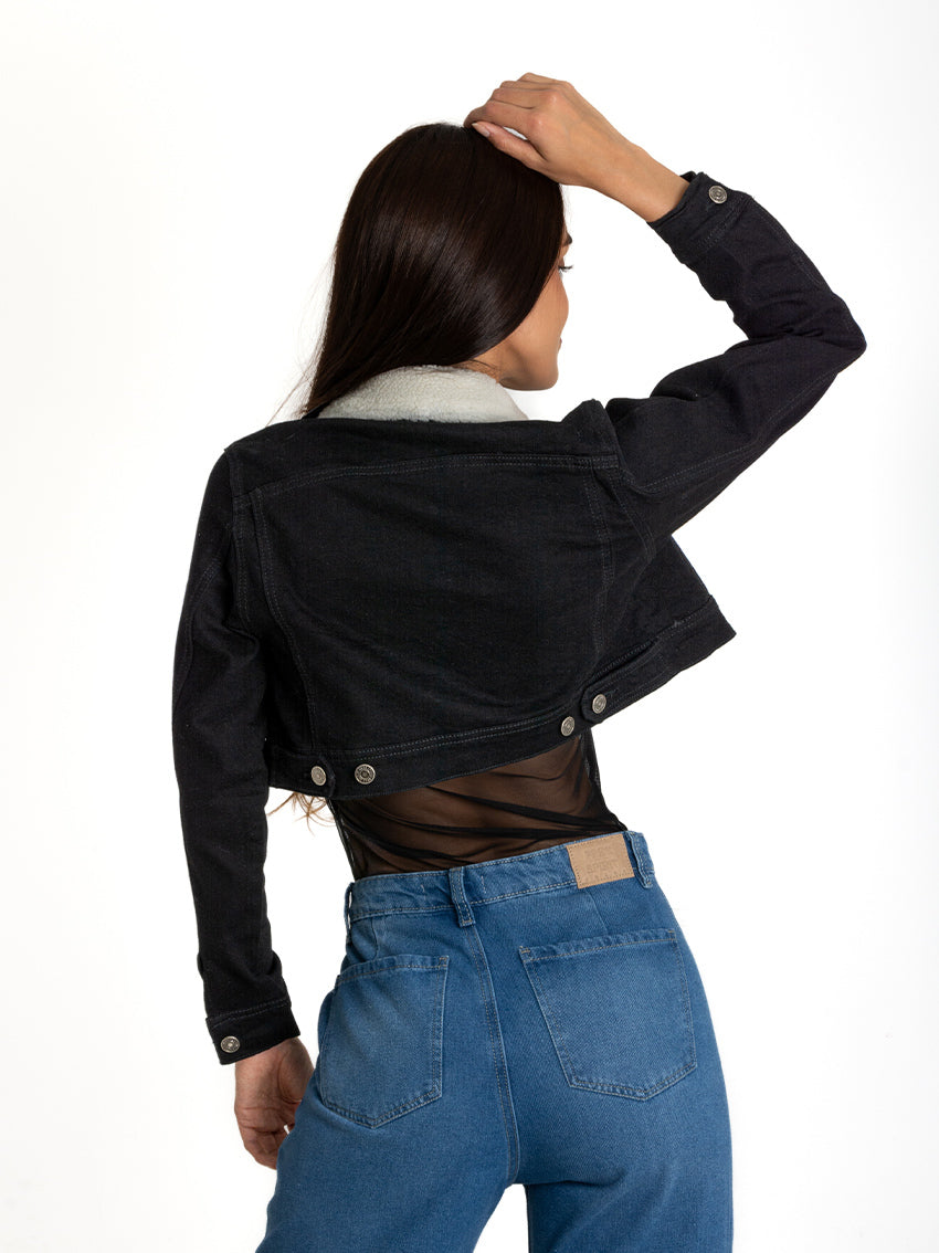 CHAQUETA JEAN CROP DAMARA