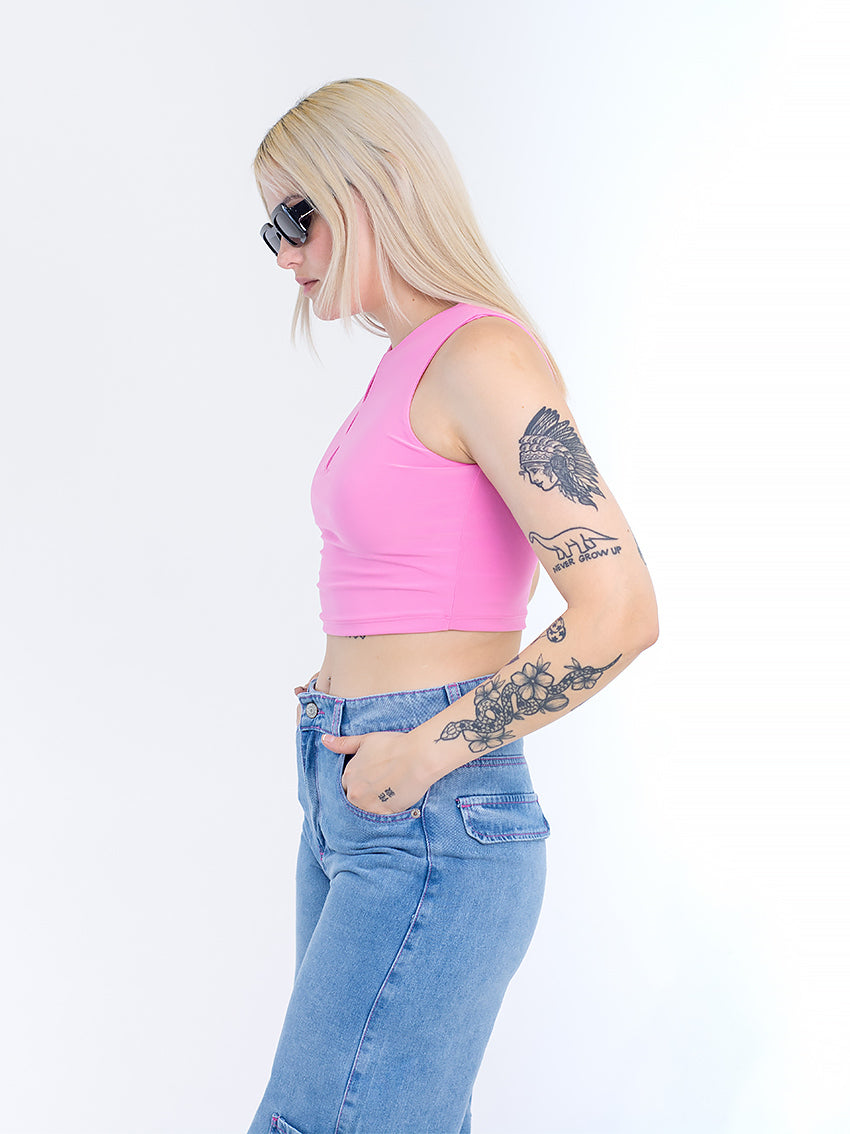 CROP TOP FELICE VERDE OLIVA