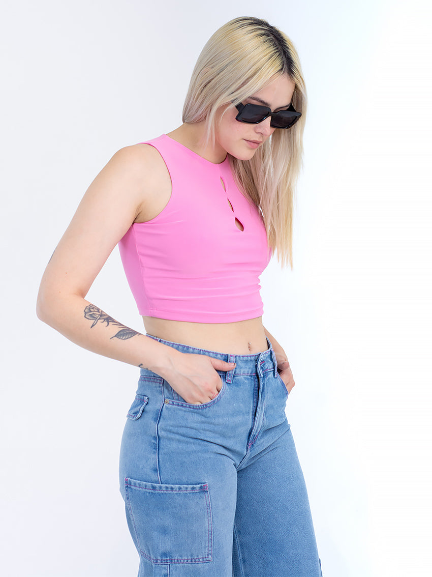 CROP TOP FELICE VERDE OLIVA