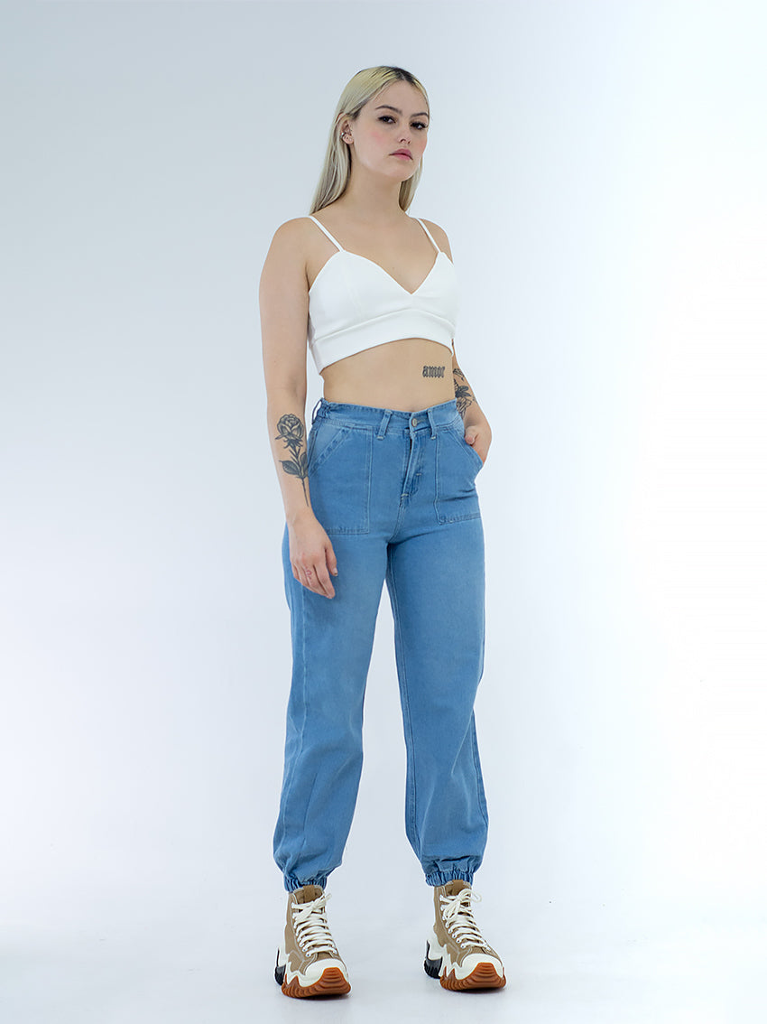 JEAN JOGGER BIANCA AZUL