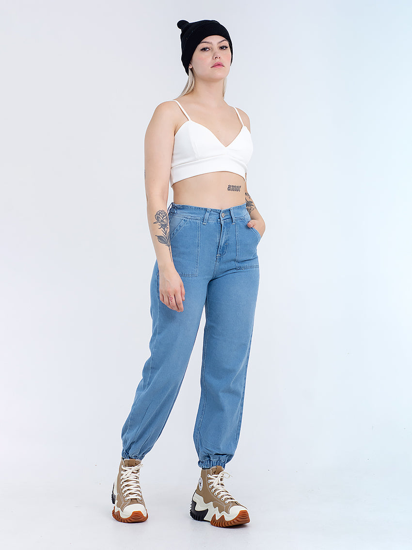JEAN JOGGER BIANCA AZUL