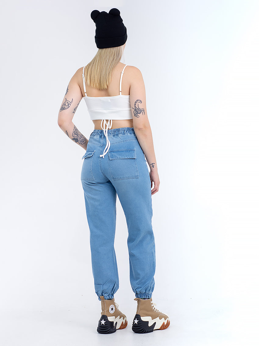 JEAN JOGGER BIANCA AZUL