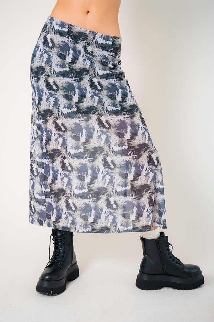 FALDA MIDI MESH R-M 9170