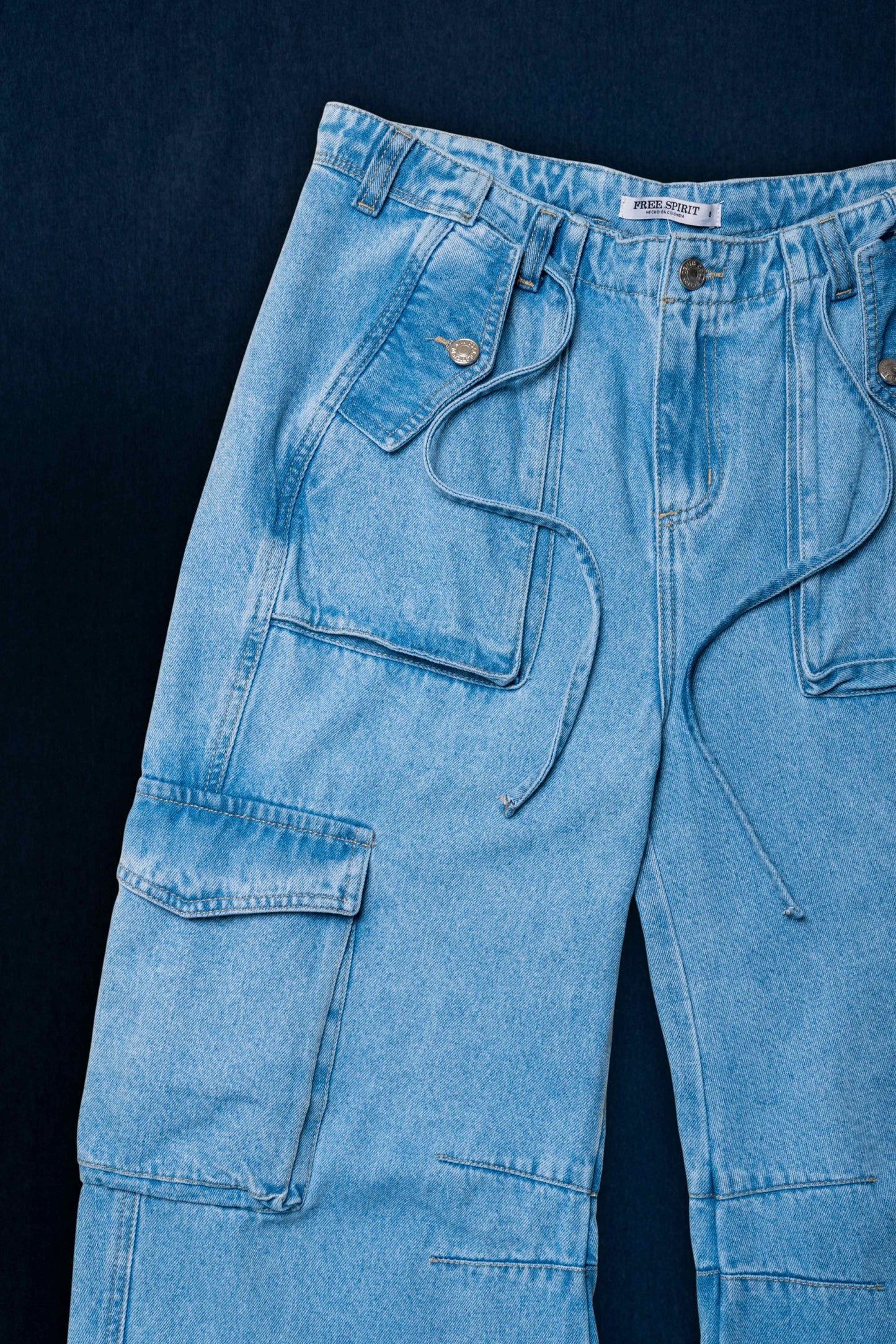 JEANS CARGO CINTURA AJUSTABLE 7270