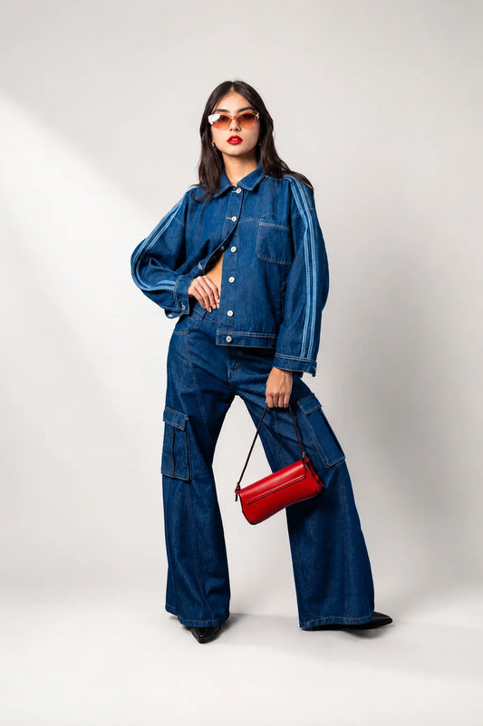 JEANS WIDE LEG CARGO R-F 7621