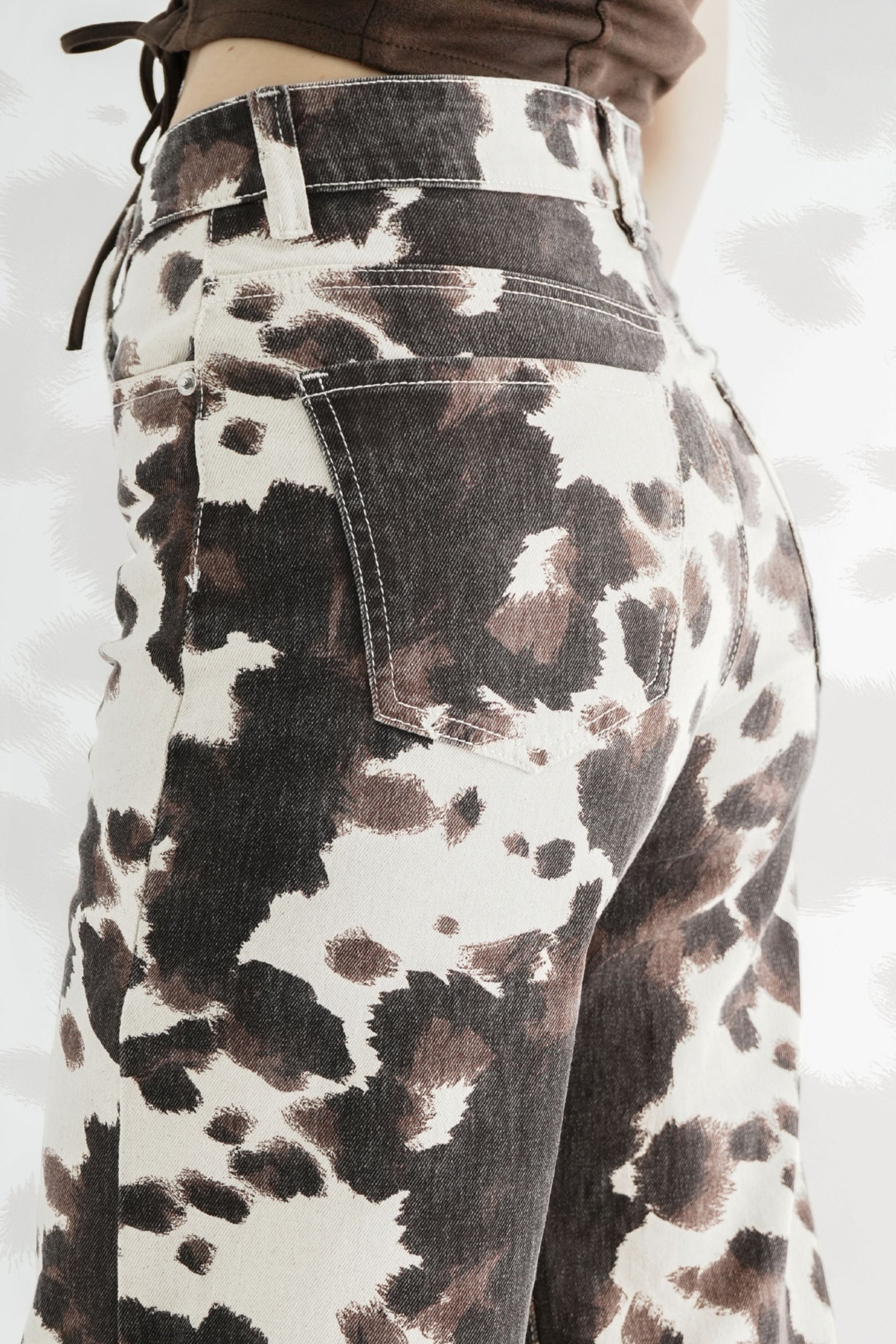 JEANS WIDE LEG COW PRINT 7368