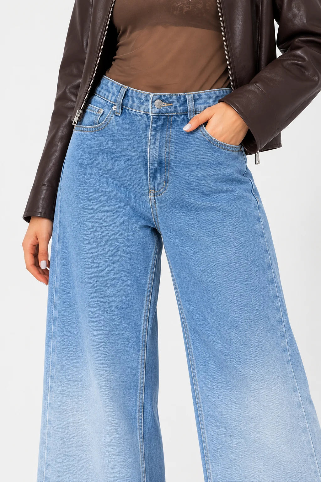 JEANS WIDE LEG DEGRADE G-C 8602