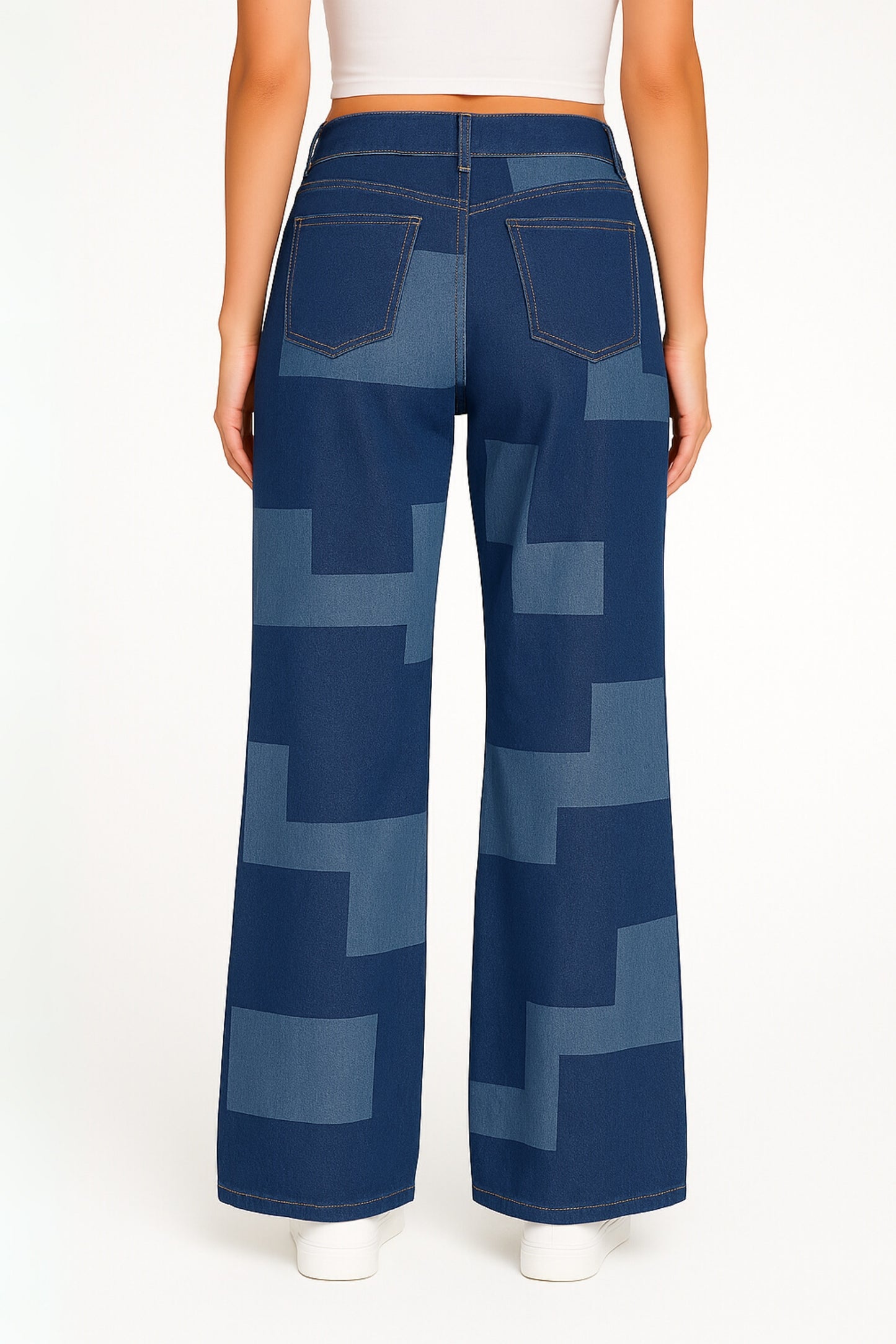 JEANS WIDE LEG PATCHWORK 7131