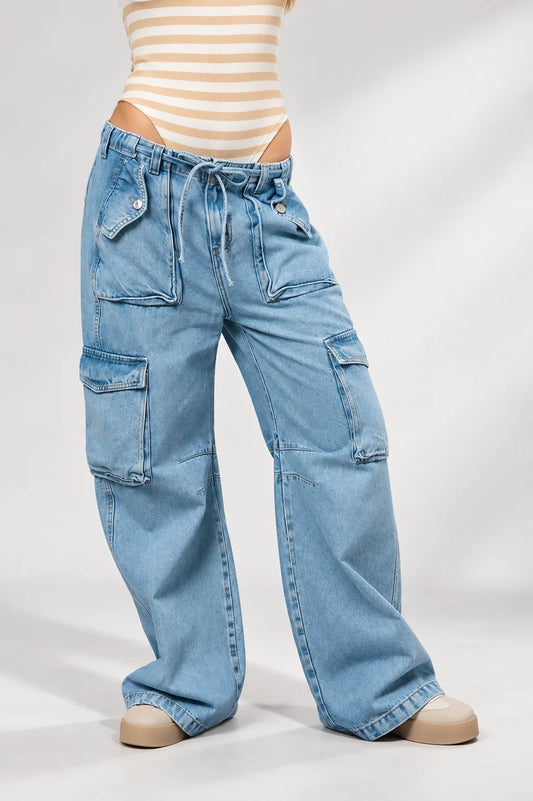 JEANS CARGO CINTURA AJUSTABLE 7270
