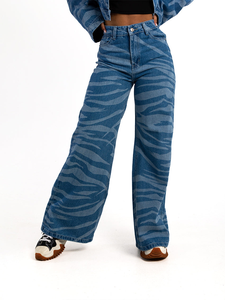 JEAN WIDE LEG BOHO AZUL