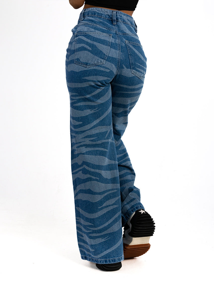 JEAN WIDE LEG BOHO AZUL