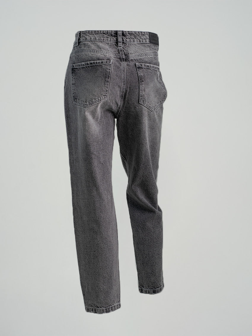 JEAN MOM FIT HIGRA GRIS