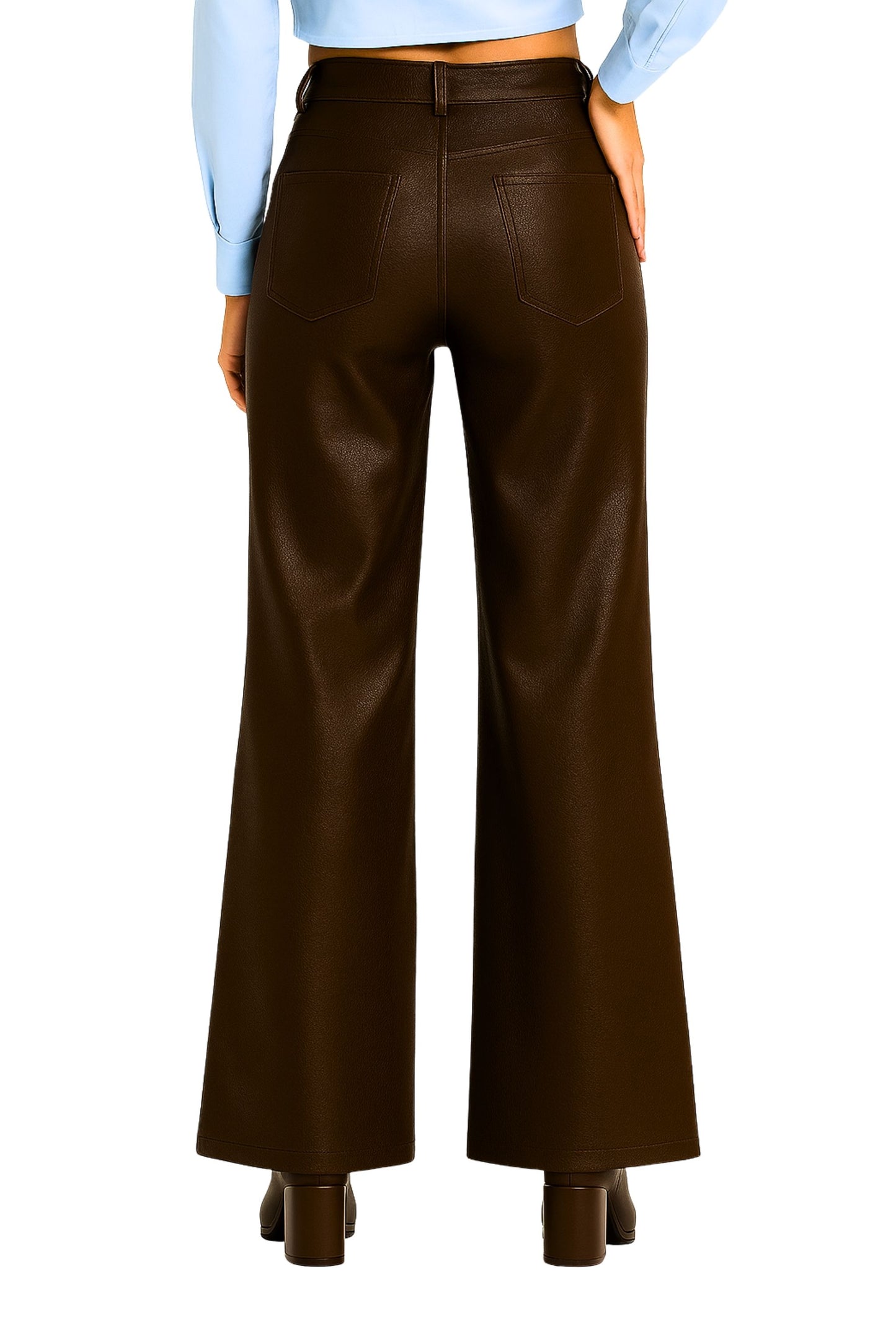 PANTALON WIDE LEG EFECTO PIEL 7302